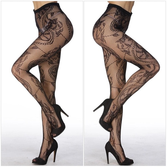 ๐ NEW Sexy Spring Gothic Lace Lola Tights - Picture 2 of 6